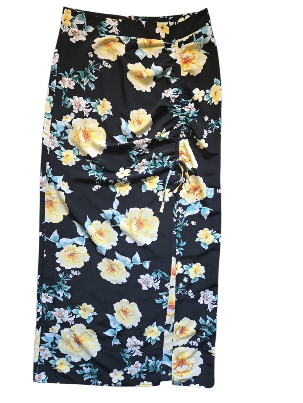 Know One Cares Yellow Floral Maxi Skirt - L